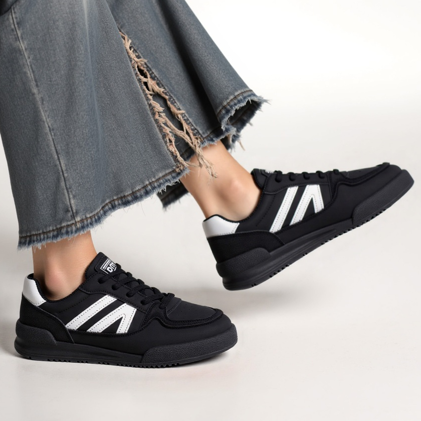 Sepatu DNY Sneakers Hitam Wanita Sepatu Anak Sekolah Black Shoes Cewek Sepatu Back to School 0375 - Gambar 3