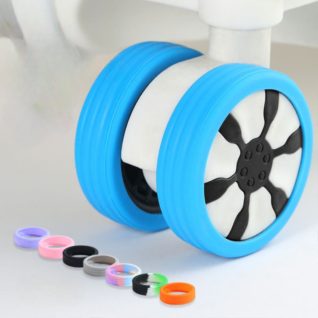 Popmaker Shop Silikon Pelindung Roda Koper 8 Pcs Anti Slip - Gambar 4