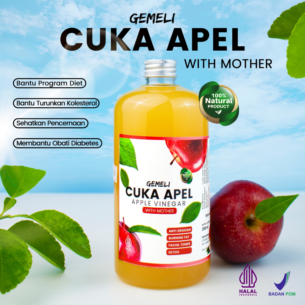 Paket Cuka Nanas Asli 500ml Cuka Apel Original 500ml Sari Lemon California 500ml - Gambar 3