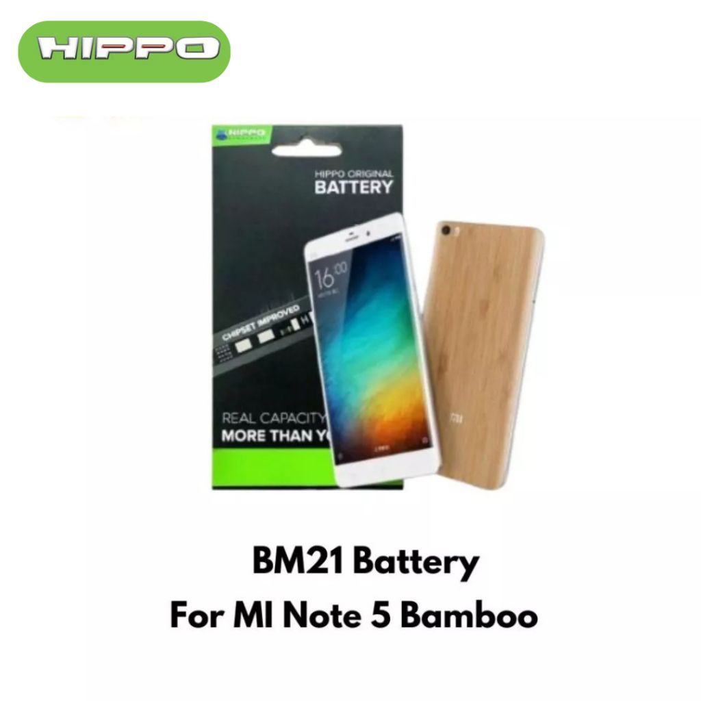 Hippo Baterai Baterry 100% ORI Baterai Xiaomi Mi Note 5 Bamboo 3000Mah BM21 Original Batere Premium Batu Batre Batrai Handphone Garansi Resmi