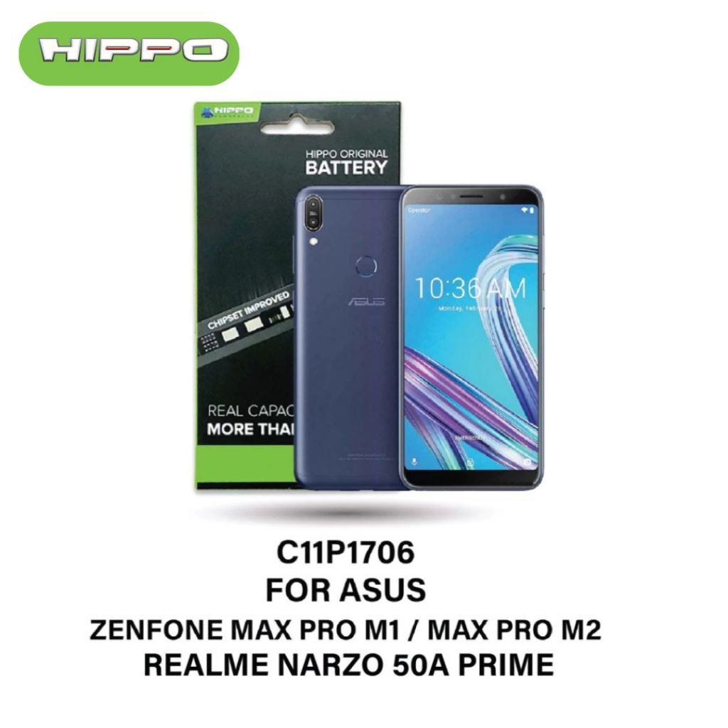 Hippo Baterai ZENFONE MAX PRO M1/ MAX PRO M2 / C11P1706 6000mAh Original Cell Battery