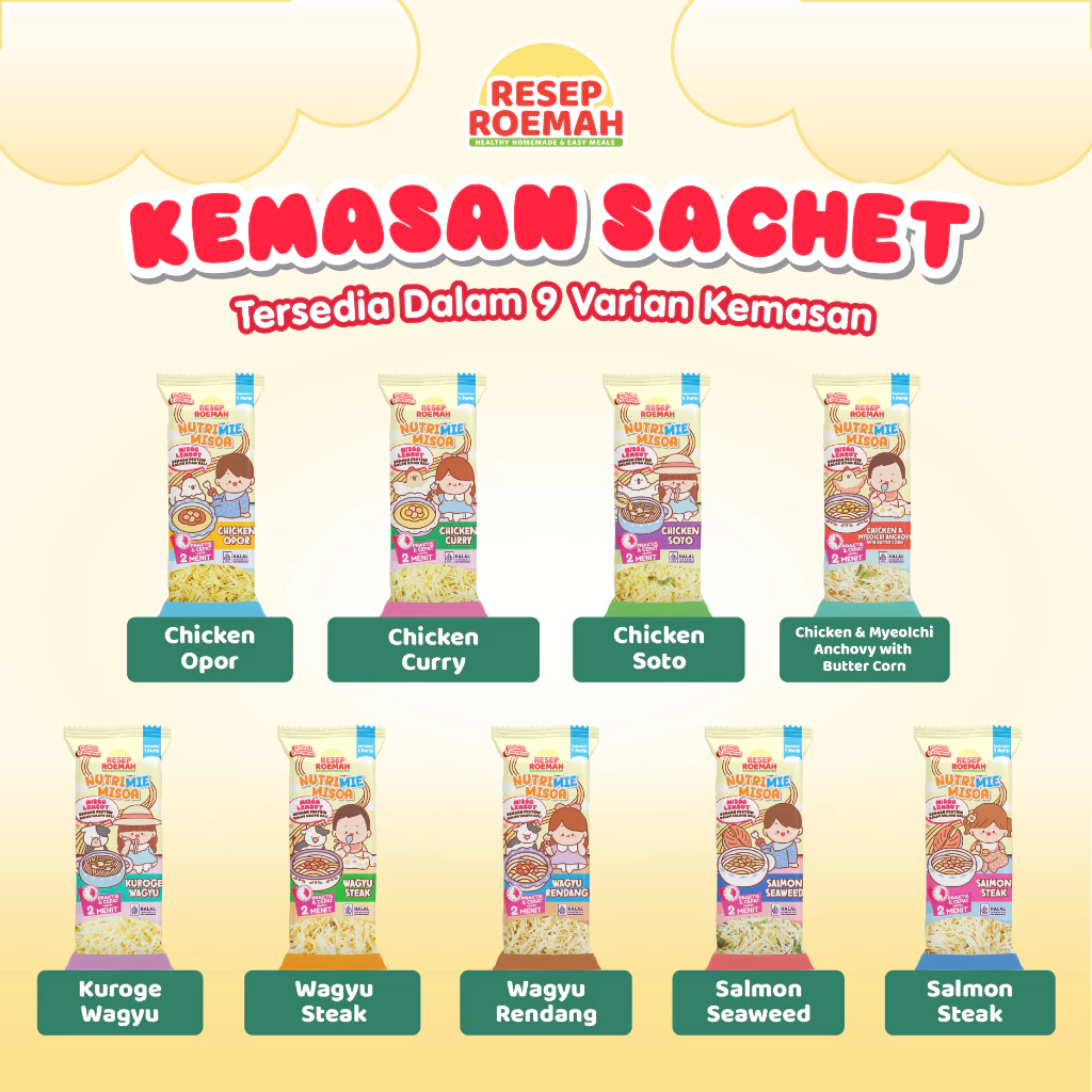 NutriMie Misoa with NutriProtein Sachet by Resep Roemah - Misoa dengan Protein untuk Toddler & Kids, Mie Kaldu MPASI BB Booster - Gambar 3