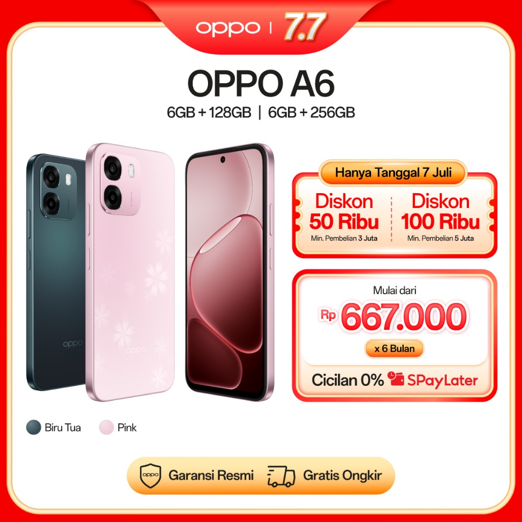 OPPO A6 6GB+128GB/256GB [7000mAh Large Battery 45W SUPERVOOC, IP69 Water & Dust Resistance, Snapdragon 685 4G,120 Hz Ultra High Refresh rate]