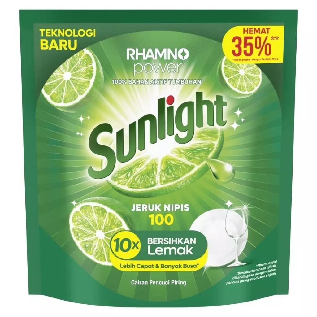 SUNLIGHT SABUN CUCI PIRING JERUK NIPIS REFILL 910GR - Gambar 3