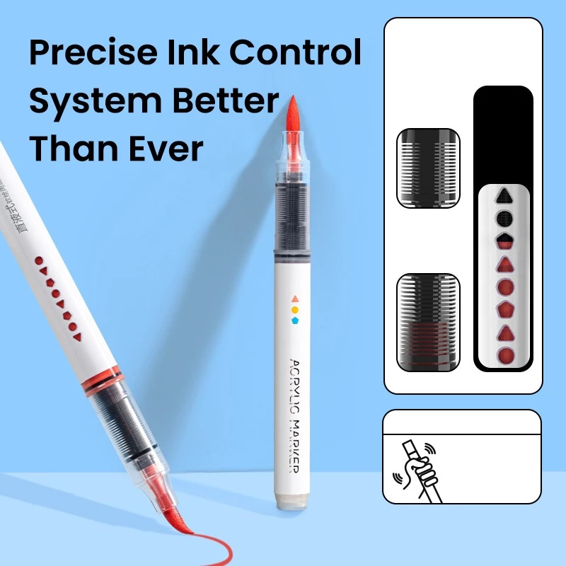 Deli Acrylic Marker Brush Tip / Spidol Akrilik Tip Kuas HM168 - Gambar 2