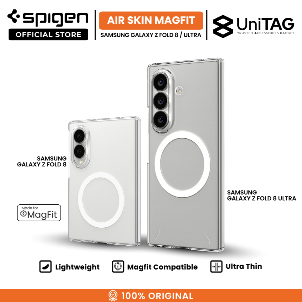 SPIGEN Case for Samsung Galaxy Z Fold 8 Ultra Air Skin Magfit Ultra Thin Magnetic Clear Casing
