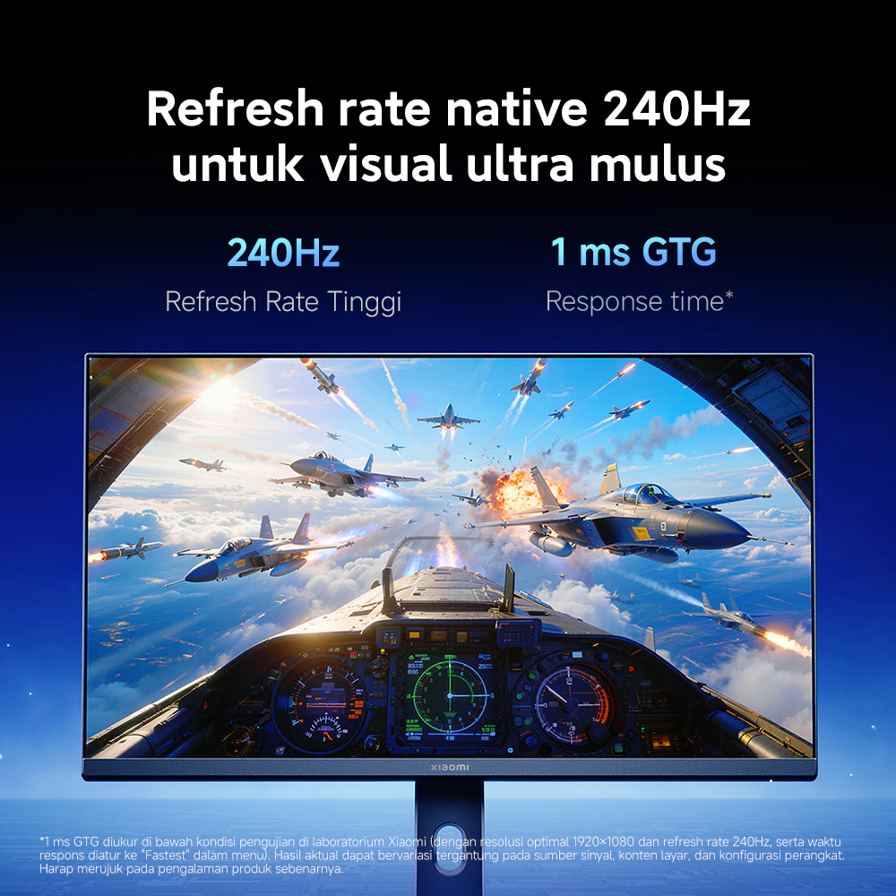 Xiaomi Gaming Monitor G25i 2026 / Teknologi Fast IPS Resolusi FHD / Refresh rate native 240Hz untuk visual ultra mulus / Dual Wide Colour Gamut / 93% DCI-P3 & 100% sRGB / Sertifikasi VESA DisplayHDR™ 400 [Xiaomi Official Store] - Gambar 2