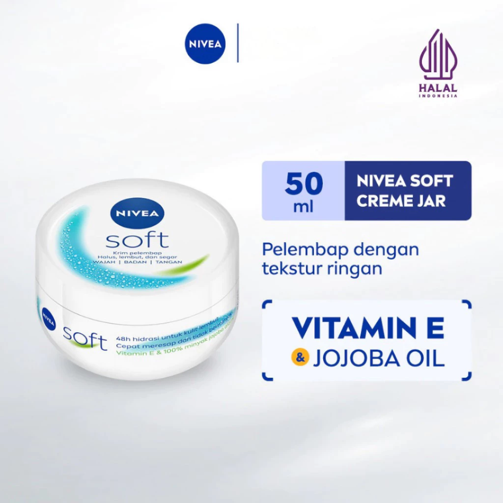 NIVEA Cream Moisturizer Soft Creme Jar 50ml - Hand body krim cream lotion / Distributor Cream Ori - Gambar 3
