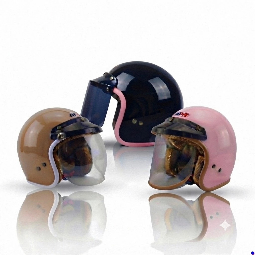 Helm Retro Bogo Keren PREMIO BIVI Stelysh Elegan Half Face Wanita Pria Dewasa SNI