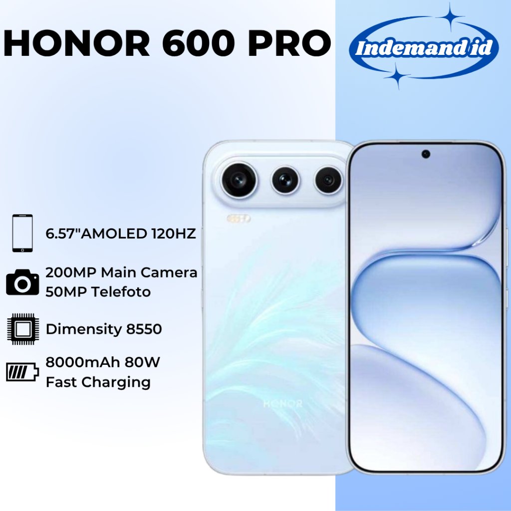 Honor 600 Pro 5G 6.57''AMOLED 120HZ Dimensity 8550 8000mAh 80W 200MP Main Camera