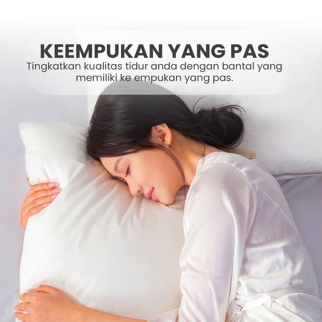 Bantal Tidur Empuk Putih Model BTL-2 Dengan Tekstur Lembut Untuk Kenyamanan - Gambar 4