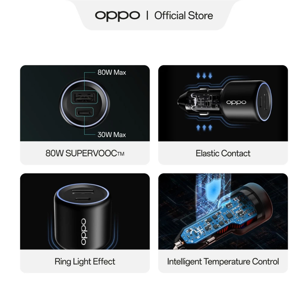 OPPO 80W Car Charger CCB7JACH - Gambar 3