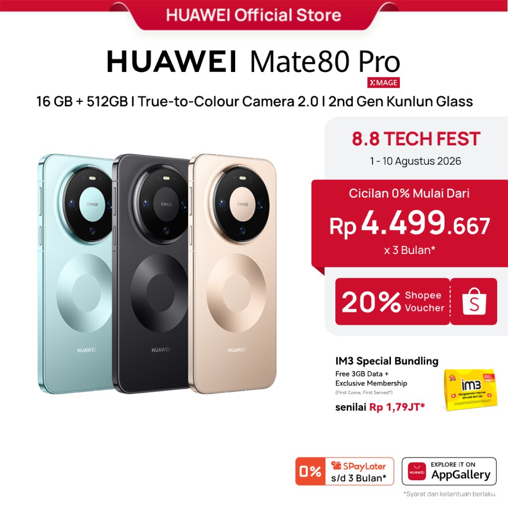 [8.8 s/d 20%*] HUAWEI Mate 80 Pro Smartphone 16+512G l True-to-Colour Camera 2.0 l 2nd Gen Kunlun Glass l Smart AI / 100W