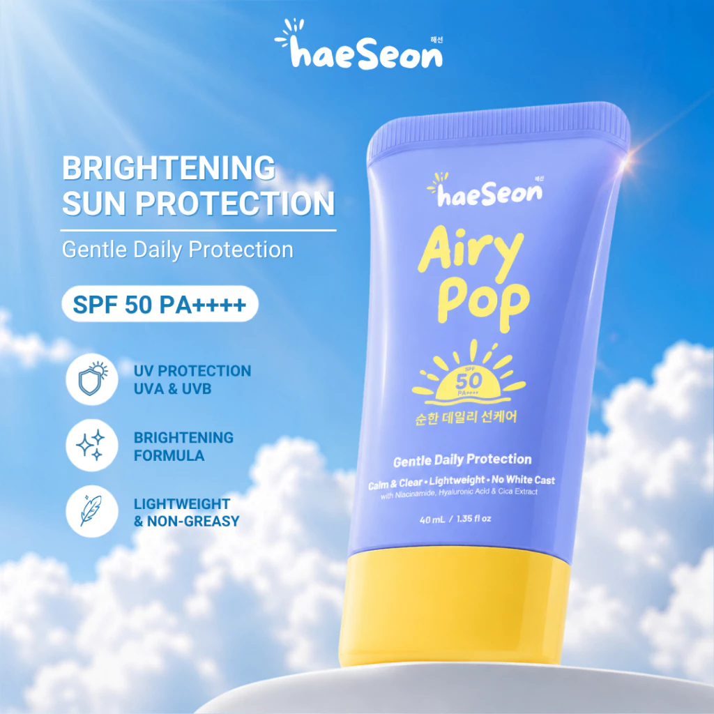 [MAISON MOTIF] Haeseon Airy Pop Daily Sunscreen SPF 50 PA++++ 40ml Calm Lightweight No White Cast - Gambar 2