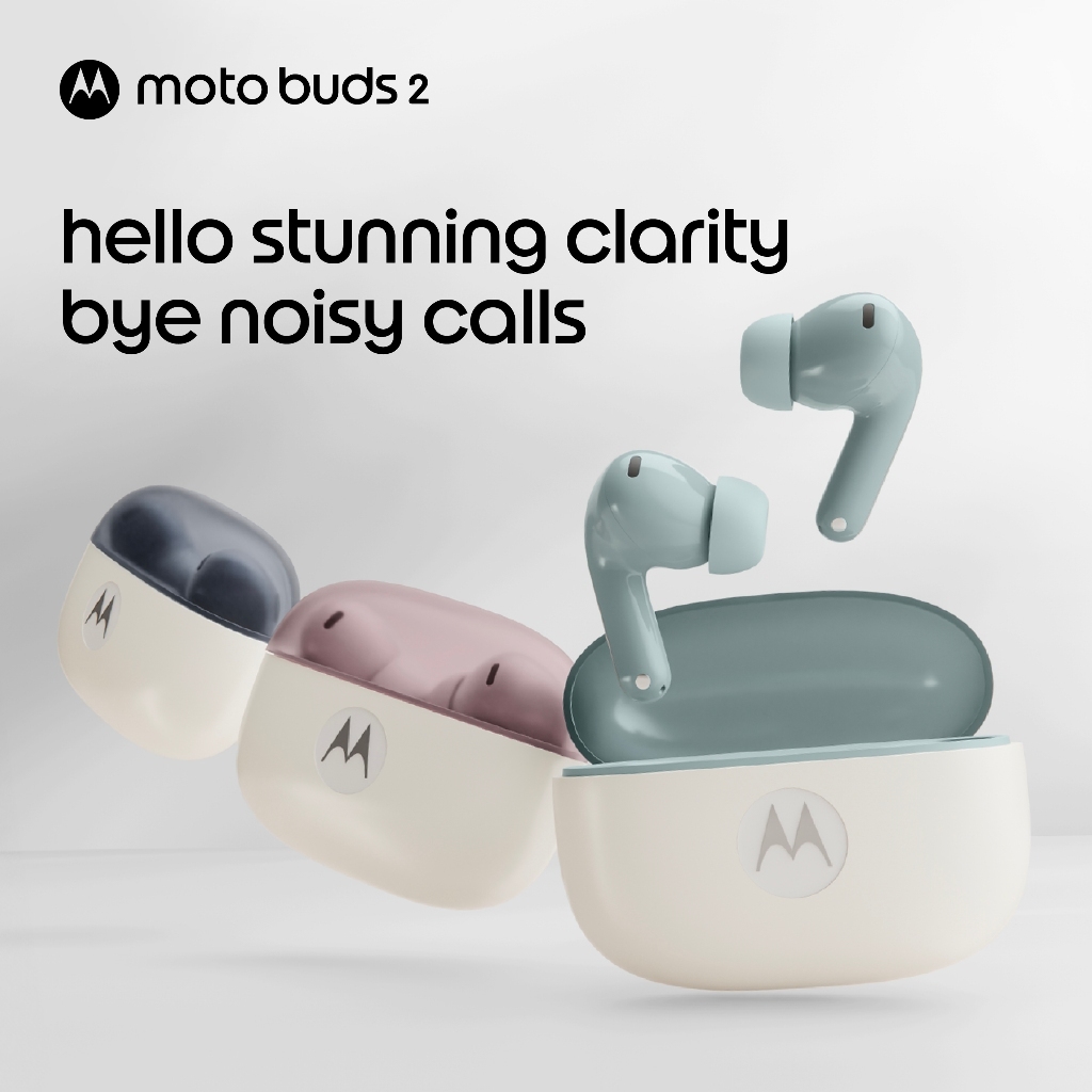 Moto Buds 2 - Dynamic Dual Driver 11mm + 6mm - Hi Res Audio - Dynamic ANC 55dB - 48 hours Total Battery - LHDC & LDAC Audio Codec - Spatial Audio - 6 Microphones - Moto AI - Smart Connect