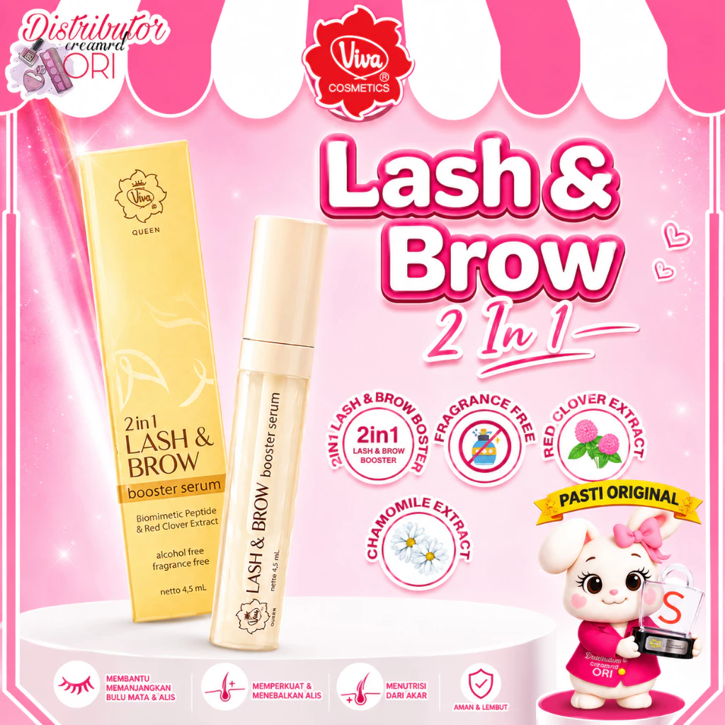 Viva Queen Lash & Brow Booster Serum With Biomimetic Peptide/ Distributor Cream Ori