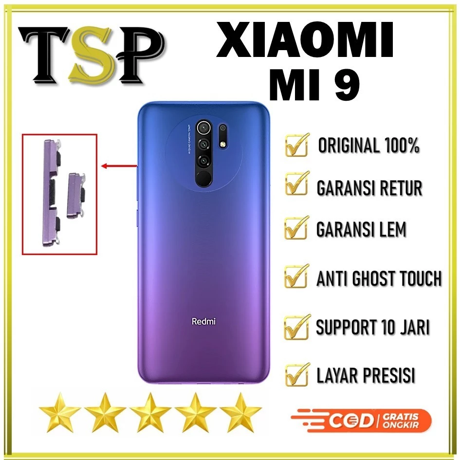 TOMBOL LUAR ON / OFF + VOLUME XIAOMI MI 9 ORI 100%