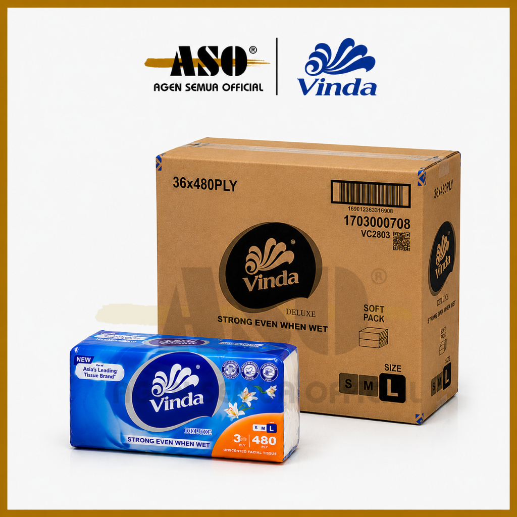 [ DUS ] Tisu Tissue VINDA 480 helai 3ply size L Tisu wajah Facial Tissue ( ISI 36 ) PROMO !!!
