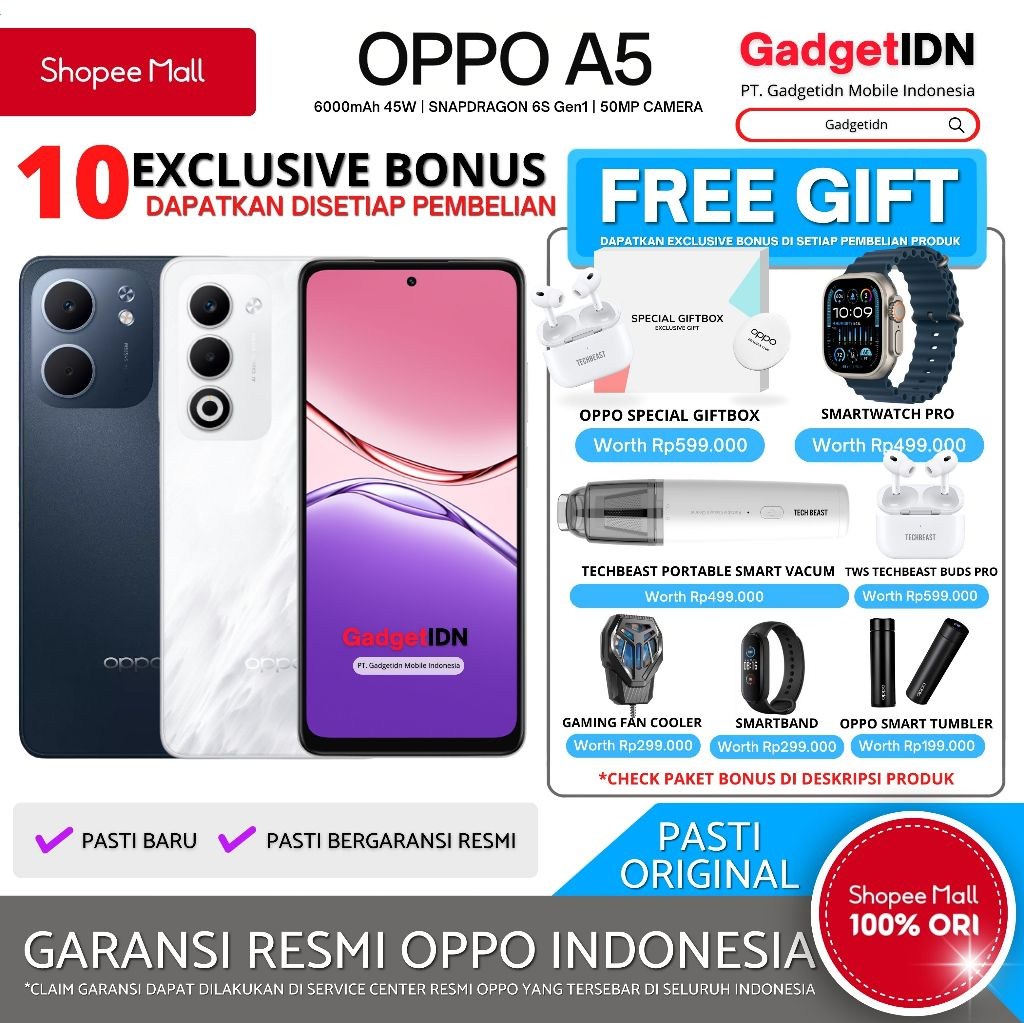 OPPO A5 NFC 8/256GB ( +8GB Extended RAM ) Garansi Resmi OPPO