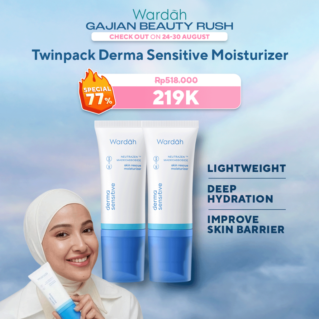 WARDAH Derma Sensitive Skin Rescue Moisturizer Neutrazen + Madecassoside 50g - Meredakan dan Menenangkan Jerawat serta Kemerahan, Improve Skin Barrier, Soothing Skin, Deep Hydration, Mengunci Kelembapan Kulit - Skincare - Gambar 3