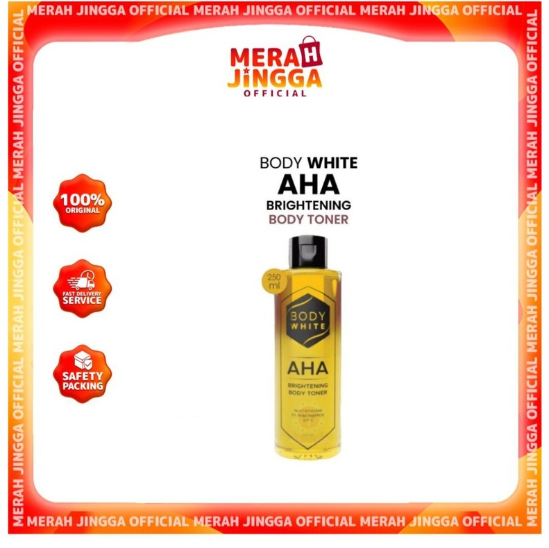 Body white AHA brightening Toner 250ml / Merah Jingga Official