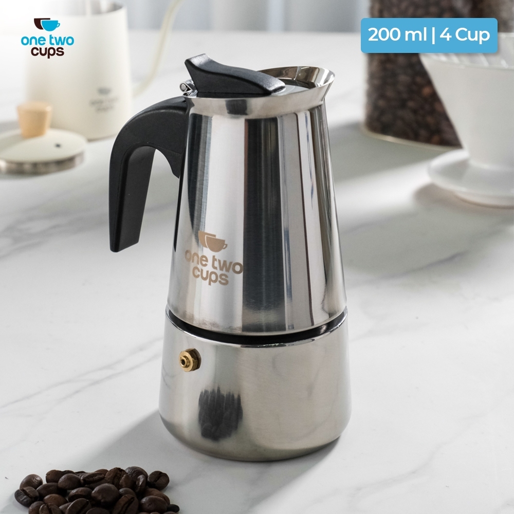 One Two Cups Moka Pot Teko Kopi Espresso Coffee Stovetop 4 Cup 200ml