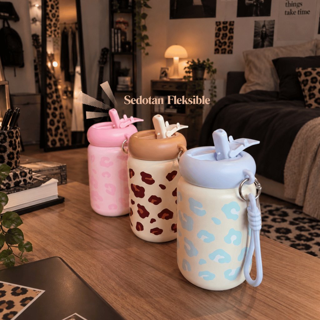 Tumbler Leopop Genz Stainless Steel 316 Botol MinumAesthetic Dengan Sedotan Reusable Food Grade Tahan dingin foto 2