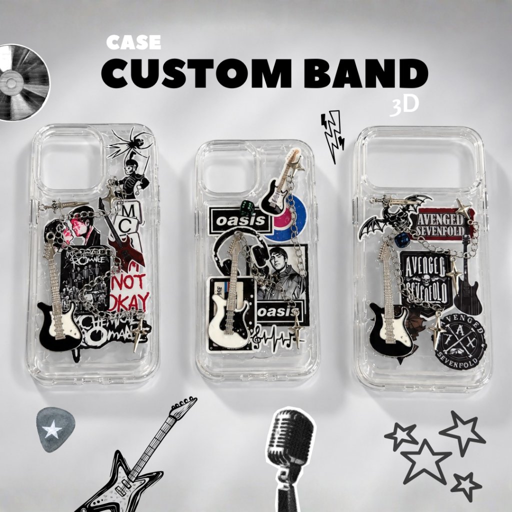GENZ Custom Case 3D Resin Clear – Case HP Aesthetic Musik, Stiker Anti Luntur & Aksesoris Timbul foto 2