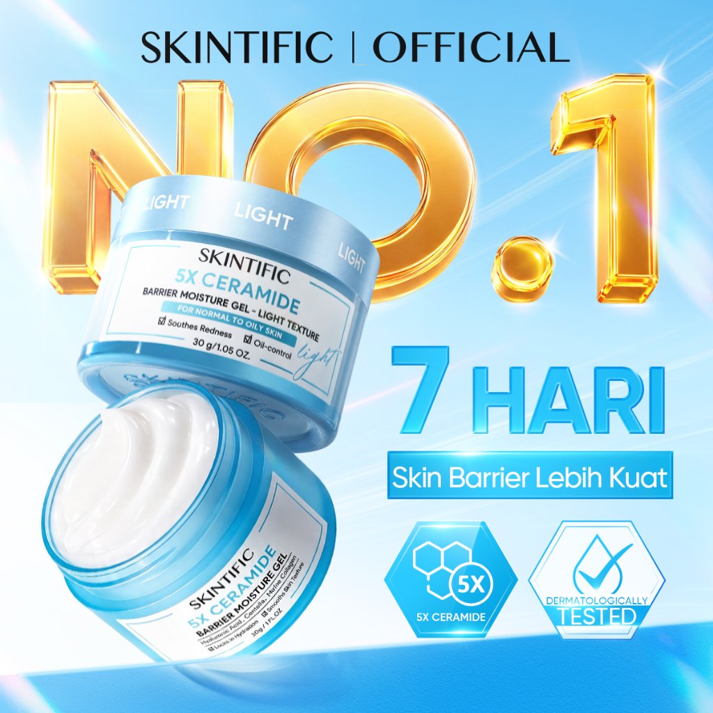 Skintific 5X Ceramide Moisturizer Untuk Kulit Sensitif Dan Berminyak