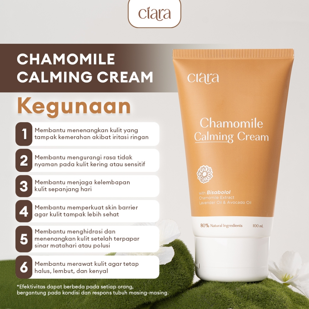 Ciara Chamomile Calming Cream / Bantu menjaga kelembapan & hidrasi kulit / Bantu mengurangi rasa tidak nyaman pada kulit - Gambar 4
