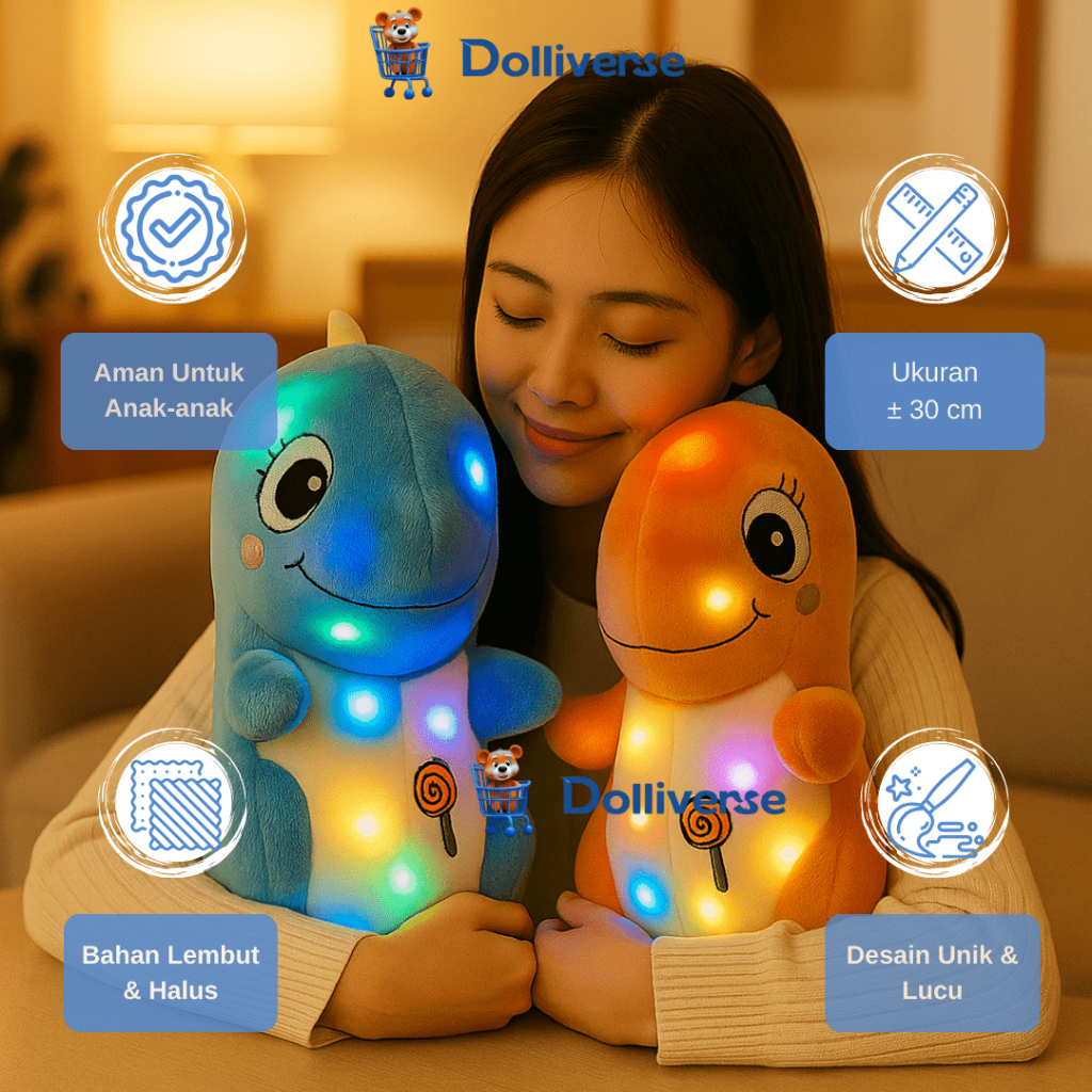 Dolliverse 30 cm LED TIREX DINOSAUR ANIMAL DOLL Can Light Up /PLUSH ...