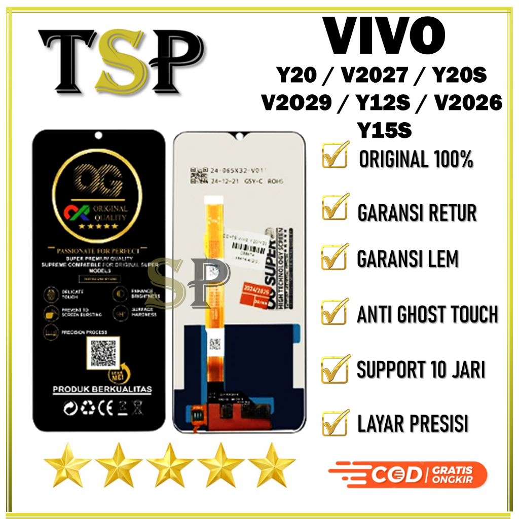ORIGINAL LCD VIVO Y20 / V2027 / Y20S  V2O29 / Y12S  ORIGINAL 100% NEW FULLSET