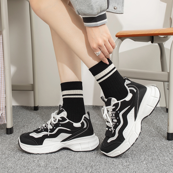 Sepatu DNY Sneakers Hitam Wanita Sepatu Anak Sekolah Black Shoes Cewek Sepatu Back to School 0375 - Gambar 4