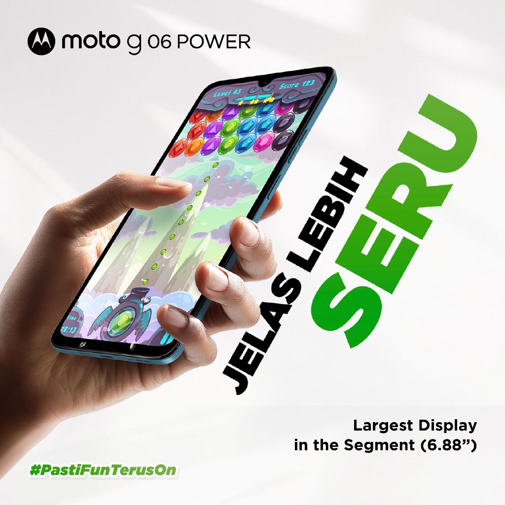 Moto G06 Power 128GB RAMBoost 12GB - 6.88" - 7000mAh - 50MP Pro Mode - DolbyStereo - GorillaGlass3 IP64 - WaterTouch - NFC - Pantone Vegan Leather - Free Charger & Transparent Case - Gambar 3