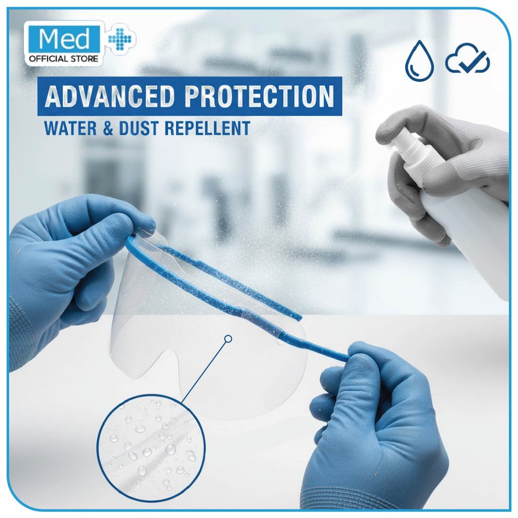 Med+ Disposable Eye Shield Safety Clear Disposable Medical Protection Pelindung Mata Sekali Pakai - Gambar 2