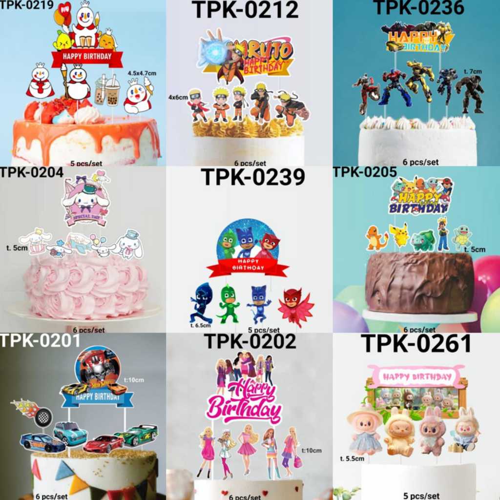 GR-TPK GR-3 Cake topper paper skewer Cake decoration cars car hot ...