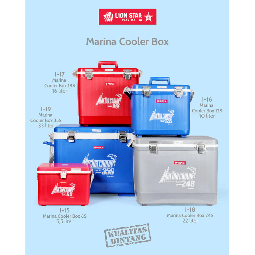 Lion Star Marina Cooler Box – Portable Fish Ice Box & Fishing Bait (5 ...