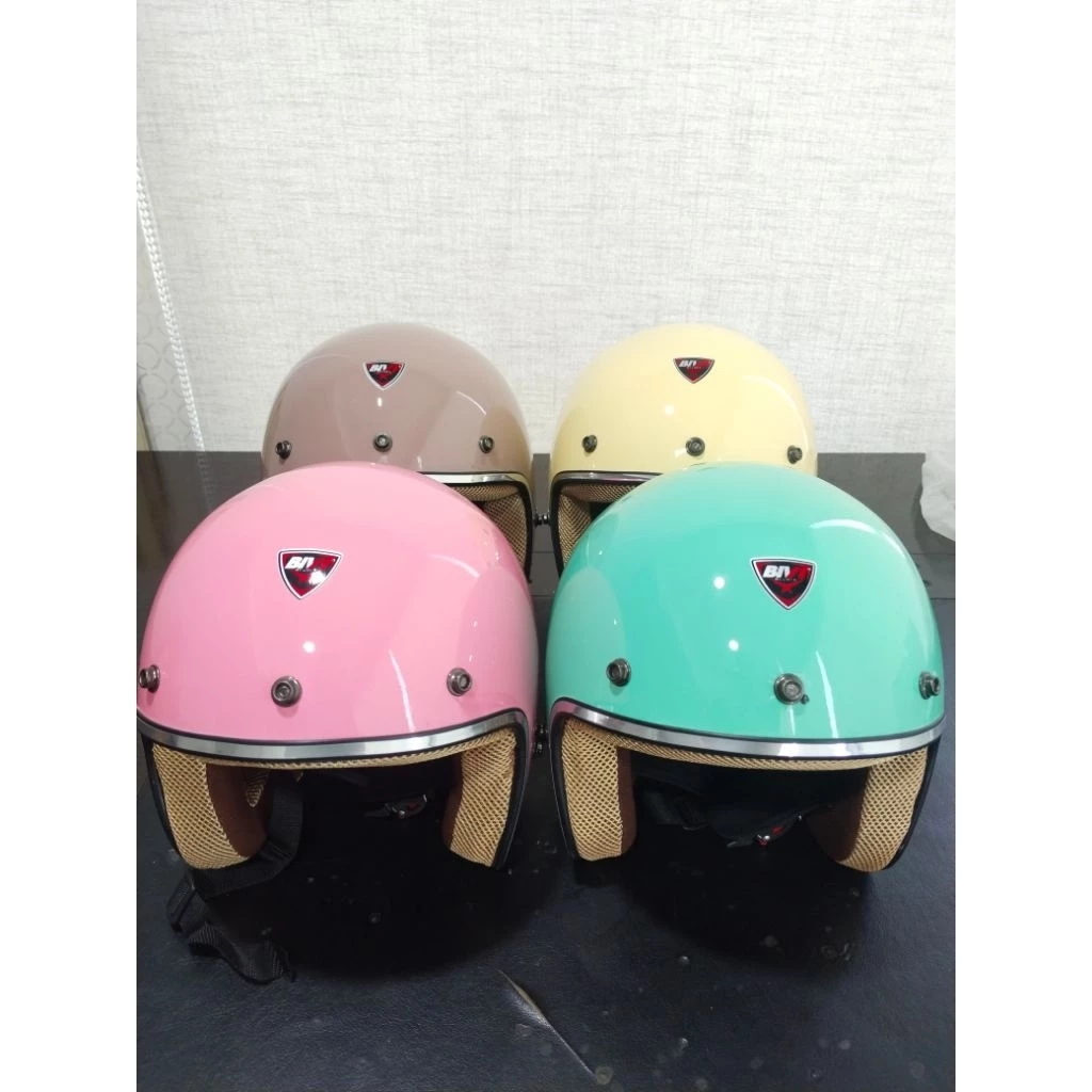 HELM Bogo Bivi Retro Pria Wanita SNI LIST CHROME Klasik Desain Vintage PREMIUM - Gambar 4
