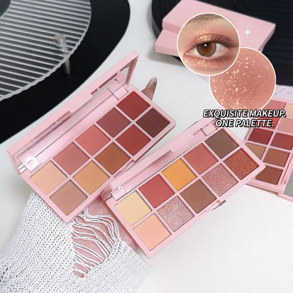 GROSIR 12 Pcs Eyeshadow Palette 10 Warna Matte Nude Earth Tone Waterproof Anti Luntur 247 5020 - Gambar 2