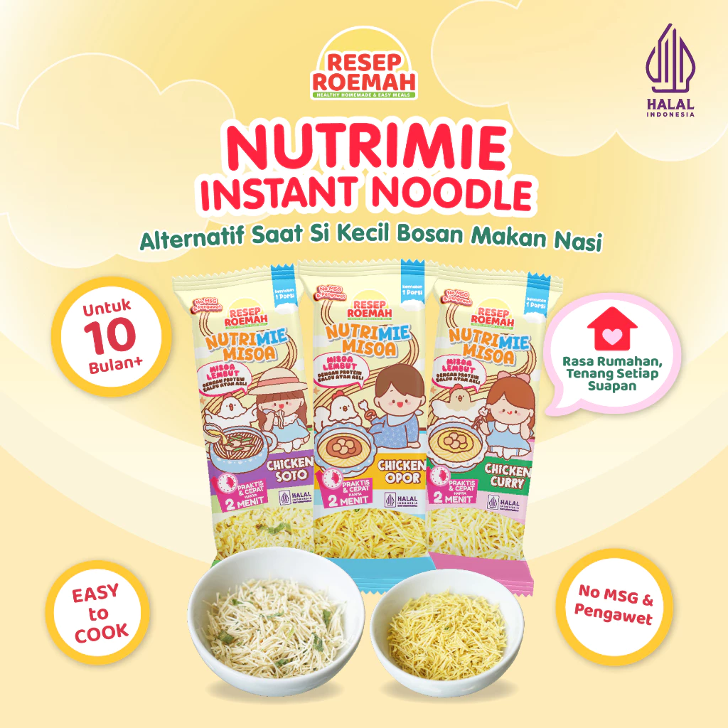 NutriMie Misoa with NutriProtein Sachet by Resep Roemah - Misoa dengan Protein untuk Toddler & Kids, Mie Kaldu MPASI BB Booster