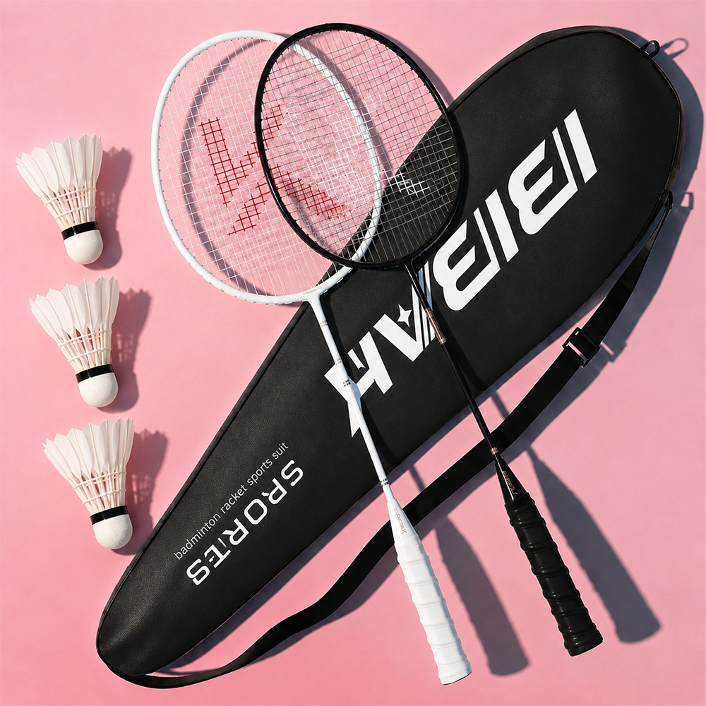 SET 2 PCS Raket Carbon/Badminton Racket GR 520 Silver Termasuk Senar Plus Cover FREE 3 KOK