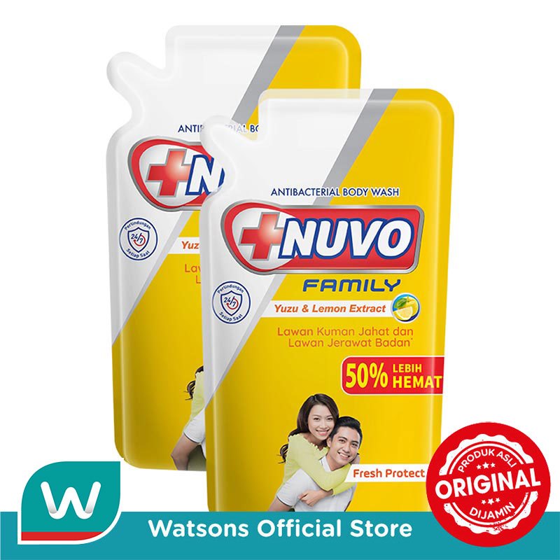 Nuvo Family Sabun Mandi Cair Fresh Protect Pouch 800g X 2 - Gambar 2