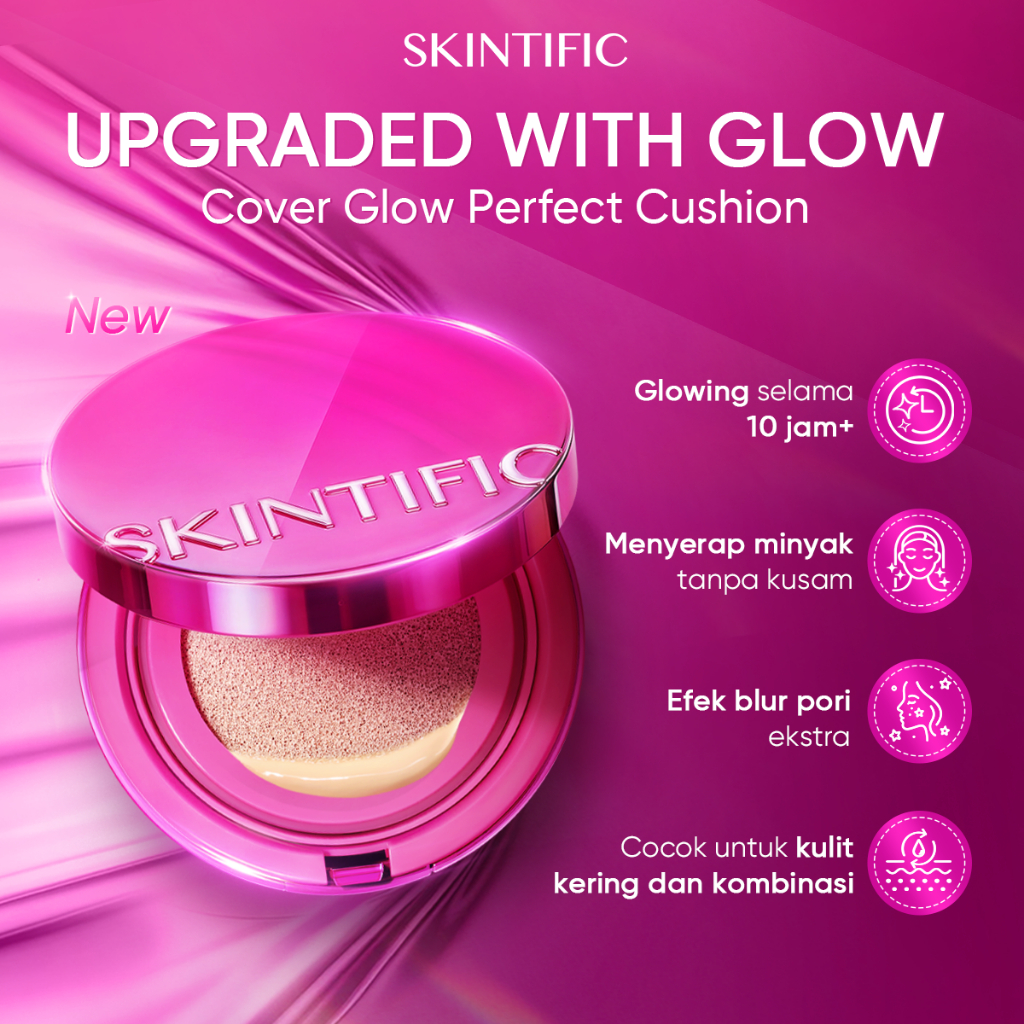 [NEW LAUNCH]SKINTIFIC - Glowing Glass Skin Set / PDRN Vitabright Serum Jelly Pad 80sheets&Cover Glow Perfect Pink Cushion Antioxidation Dewy Flawless Oil-Control Brightening Hydrating Radiant masker komedo dan pori Foundation skin tint bb cream - Gambar 4