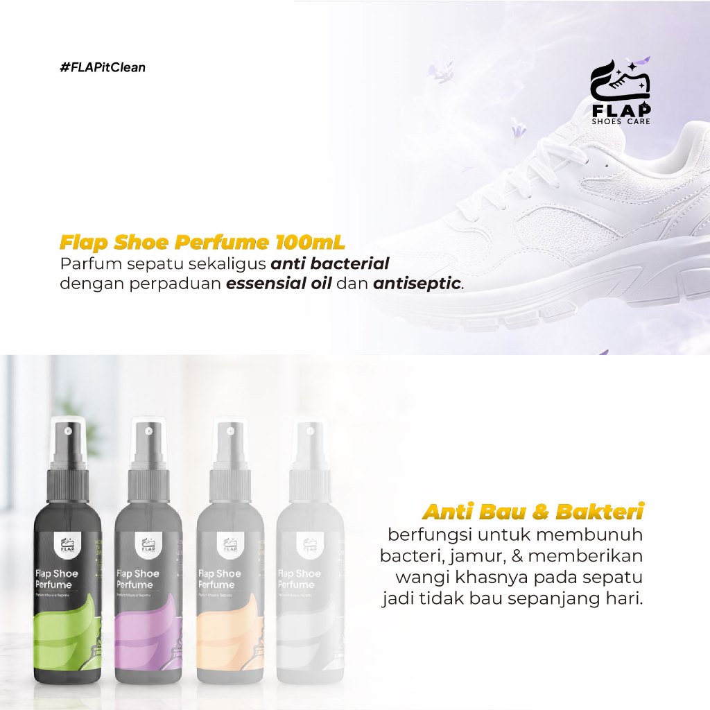 Flap Shoes Care - Parfum Pewangi Pengharum Penghilang Sepatu Anti Bau & Bakteri Helm Shoe Spray - CF - Gambar 3