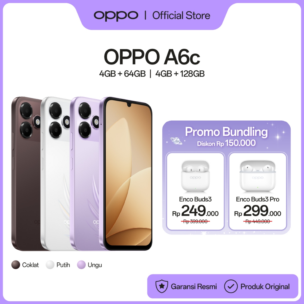 [BARU] OPPO A6c 4GB/64GB & 4GB/128GB [7000mAh Large Battery, IP64 Water & Dust Resistance, 120Hz Ultra Bright Display] - Gambar 3