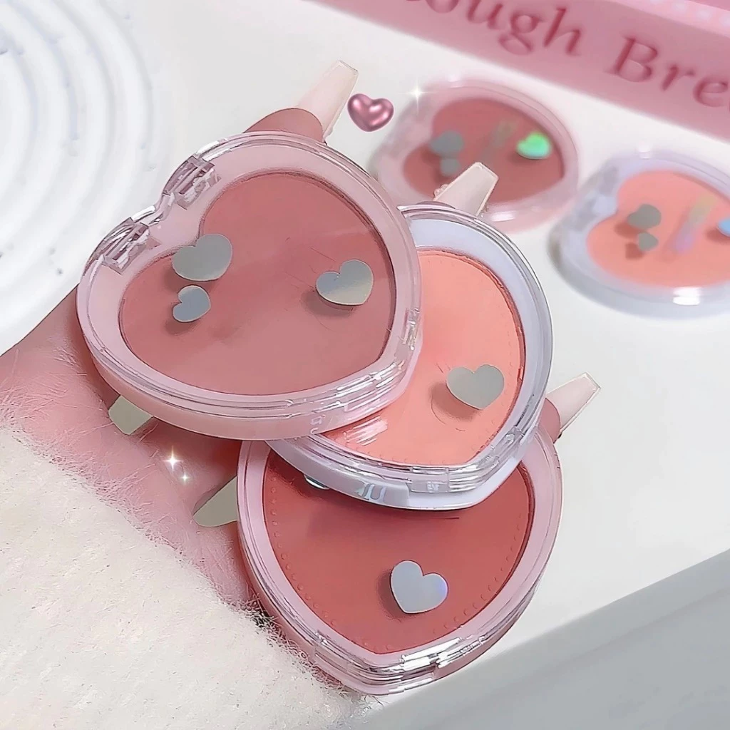 GROSIR 12 Pcs Blush On Single Color Heart High Pigmented Perona Pipi Natural Long Lasting 058 5107 - Gambar 3