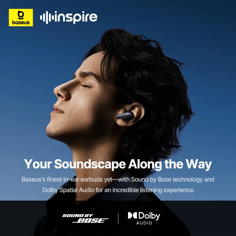 Baseus Inspire XP1 Bluetooth 6.1 Noise Cancelling True Wireless 6-Mic ENC -50dBANC Earbuds with 45Hrs Playtime - Gambar 2