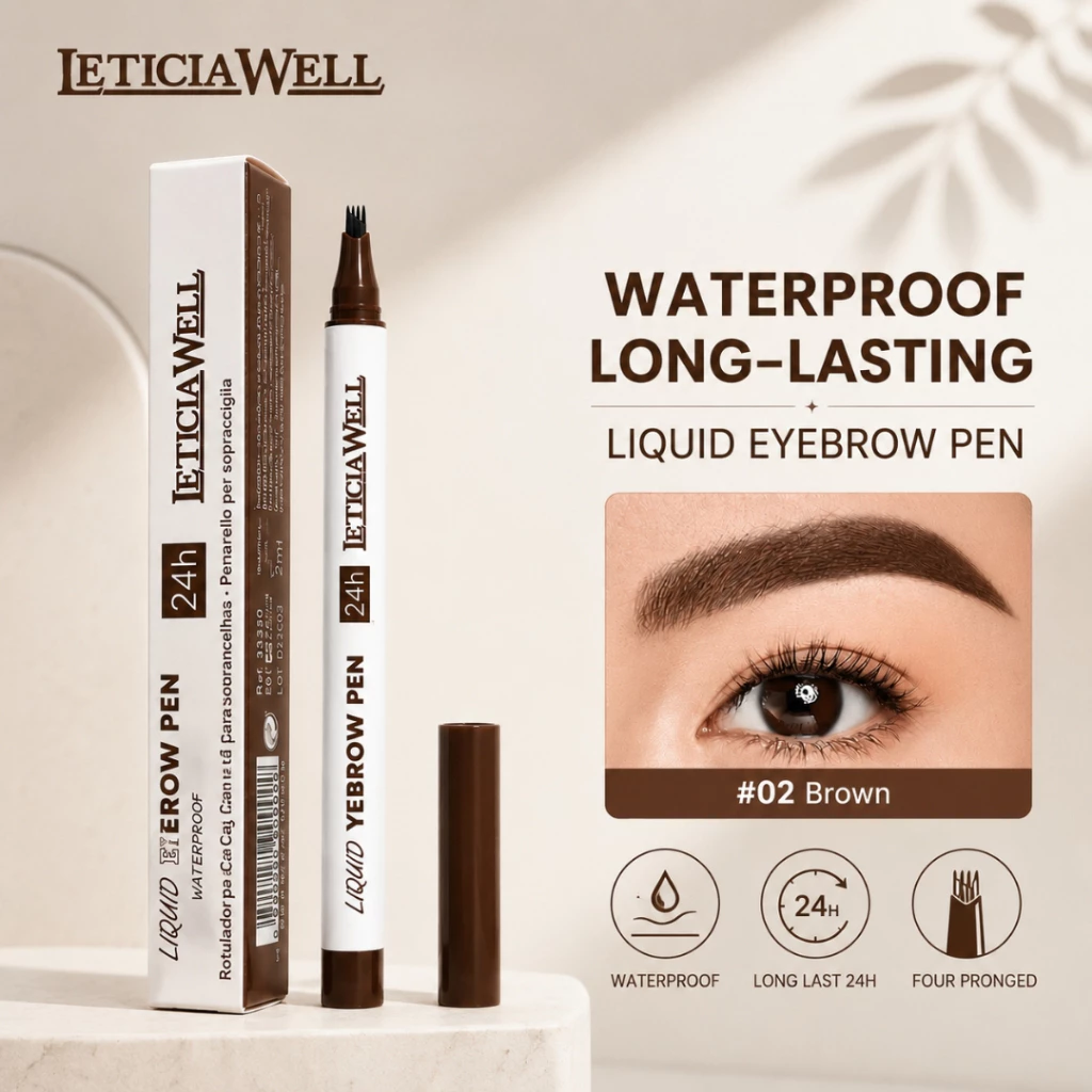 GROSIR 12 Pcs Eyebrow Pen Liquid 4 Tip Pensil Alis Ultra Tipis Waterproof Tahan Lama 24H 286 - Gambar 2