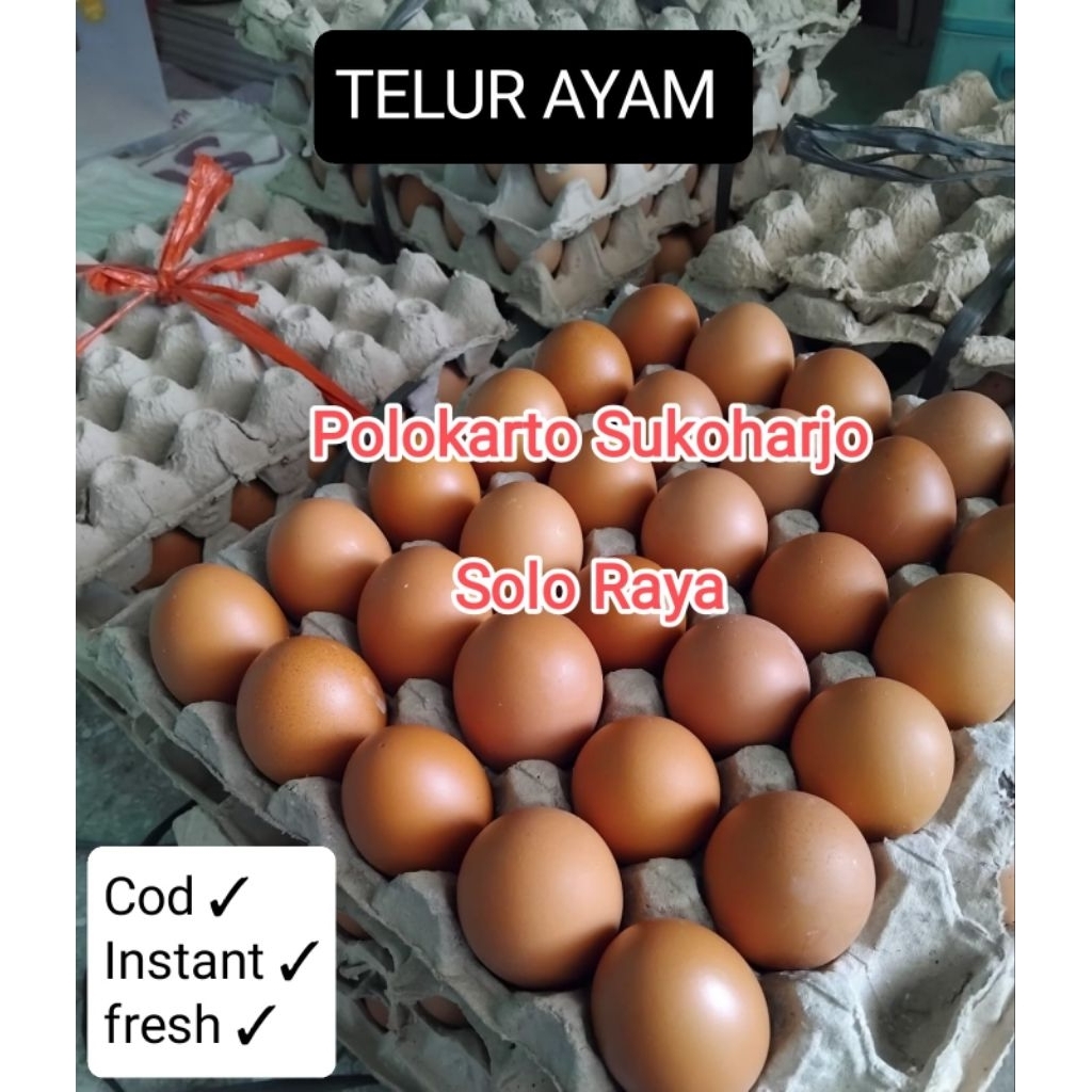 Telur Ayam 1/2 kg dan 1 kg (COD -Instant-Free Ongkir) Sukoharjo-Solo Raya