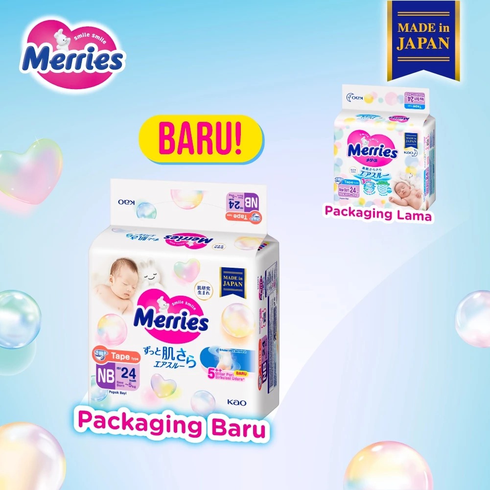 Merries Premium Tape Diaper New Born Isi 24 Pcs, Made In Japan, Daya Serap Tinggi - Gambar 2